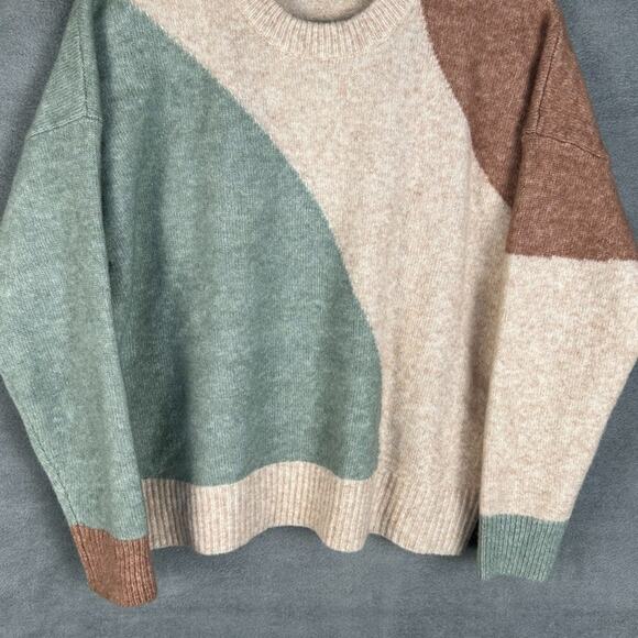 Madewell Sweater Womens Medium Tan Wool Camel Blend Cedarbrook Neutral Cozy Knit - Picture 4 of 11